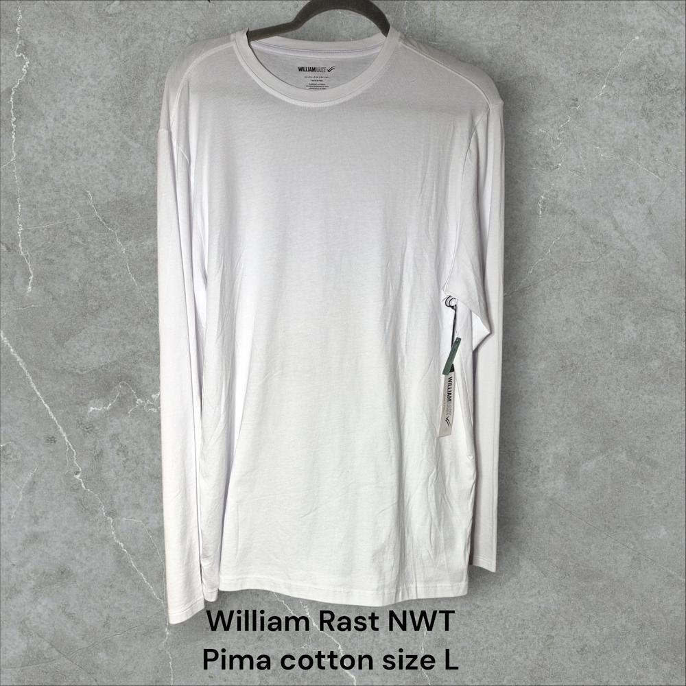 William Rast White Pima Cotton Men's Shirt, Size Large NWT